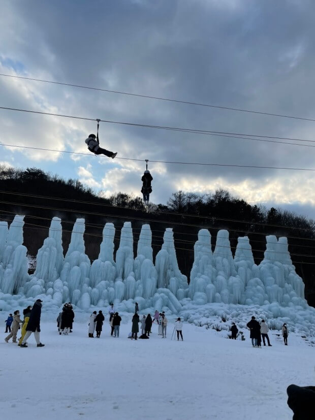 설연휴 국내 여행지 추천 - 청양 알프스마을 얼음분수축제
