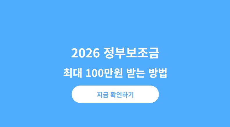 2026정부 보조금 최대 100만원 받는 방법
