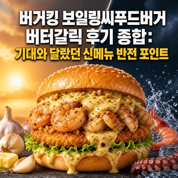 버거킹 보일링씨푸드버거 버터갈릭 후기 종합: 기대와 달랐던 신메뉴 반전 포인트