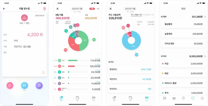 위플 가계부 기능