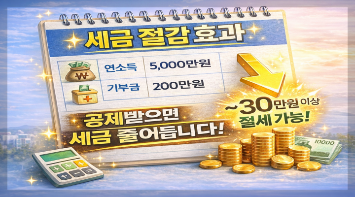 교회헌금, 절 시주금 기부금- 세금절감효과
