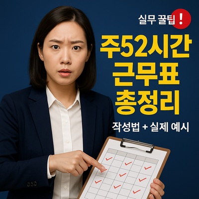 주52시간제 근무표 작성 방법과 실제 예시 총정리