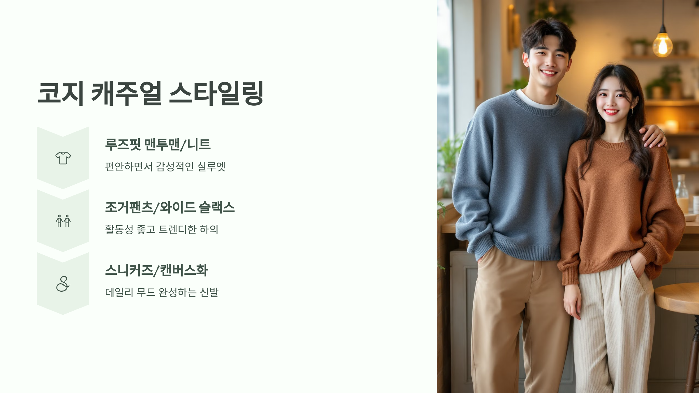 코지 캐주얼 스타일링