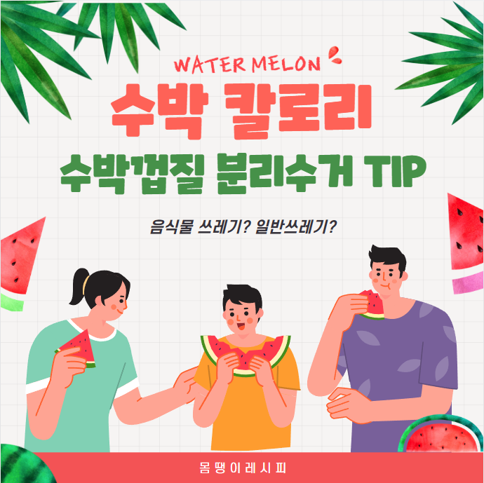 수박 칼로리 수박껍질 분리수거 정리(수박껍질 음식물쓰레기 일반쓰레기?)