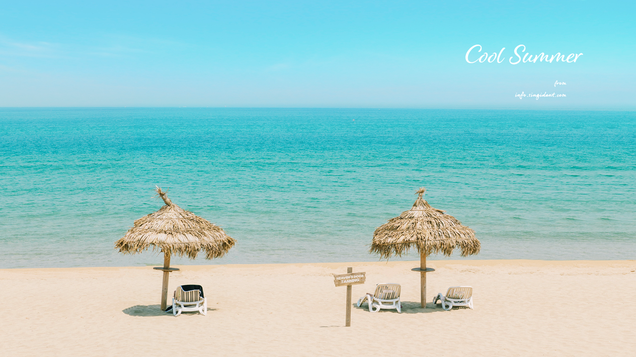 08 해변의 파라솔 C - Cool Summer 여름배경화면