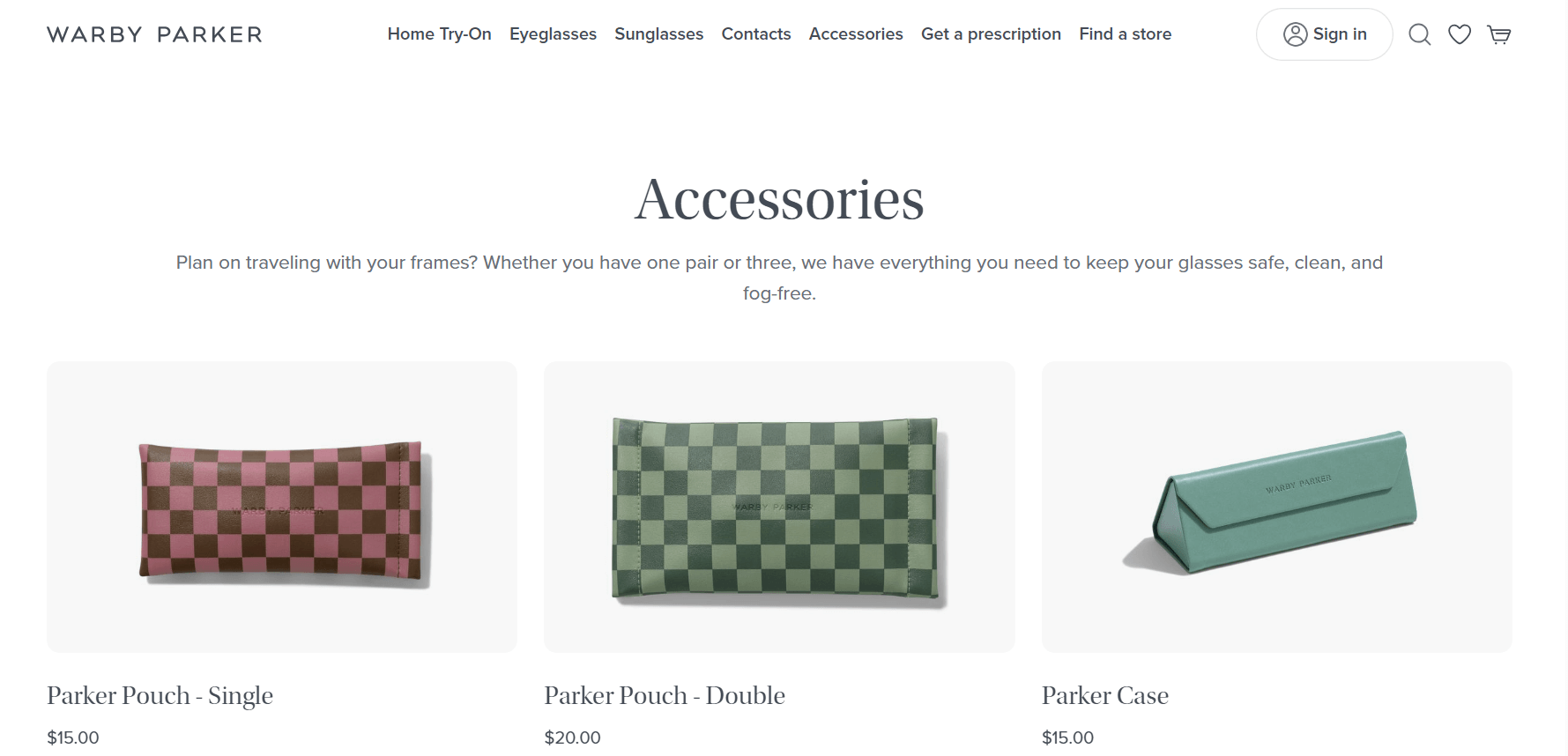 워비 파커 폴딩 케이스