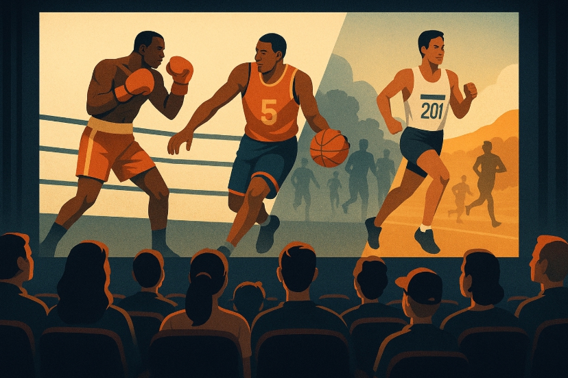 스포츠 영화의 감동을 표현한 일러스트