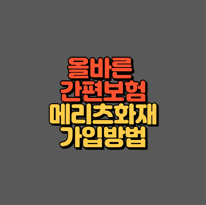 메리츠화재 올바른 간편보험 섬네일