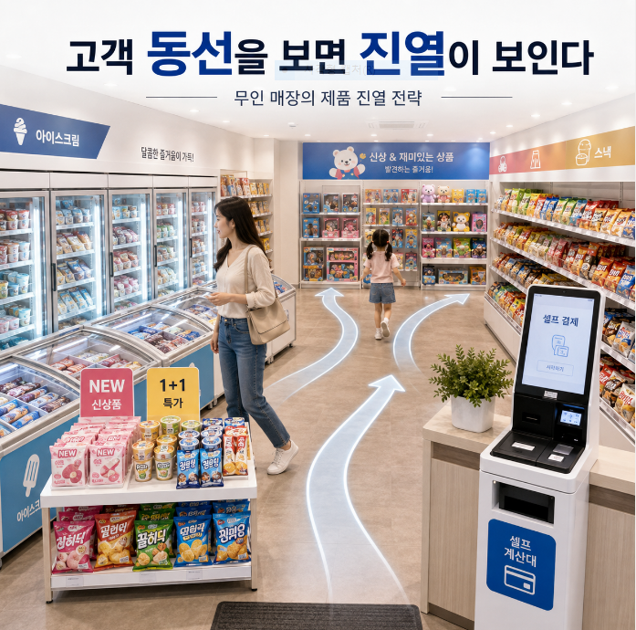 무인매장 고객 동선을 보면 진열이 보인다