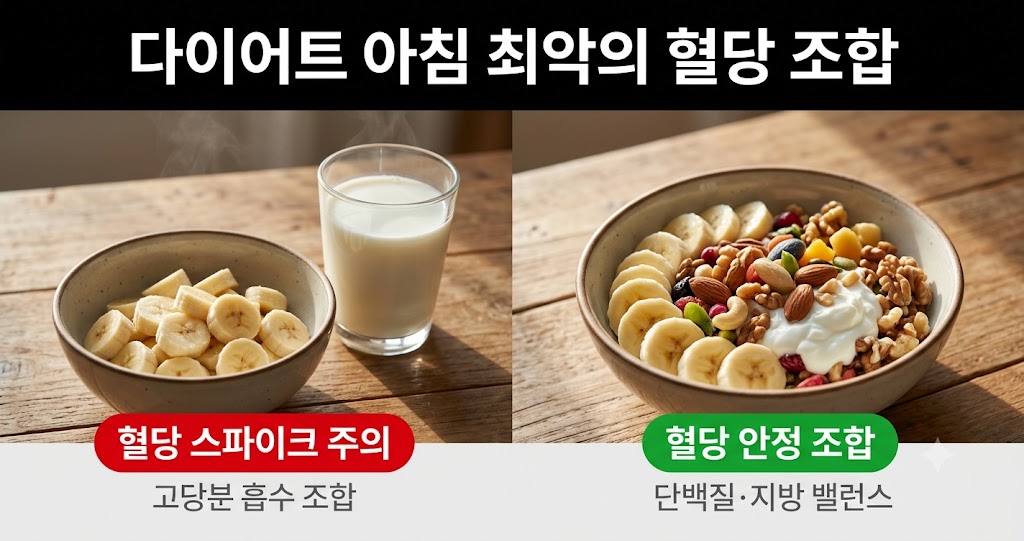 다이어트 혈당관리, 바나나 우유 조합