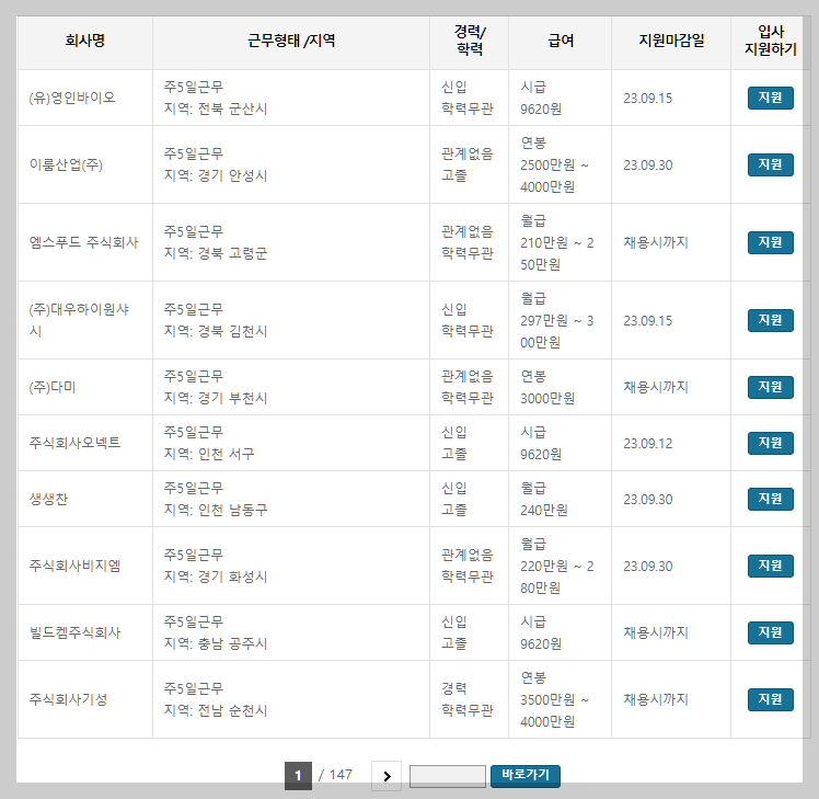 지게차운전기능사 사람인 기업별 일자리 정보 설명하는 사진