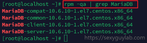 MariaDB RPM 확인