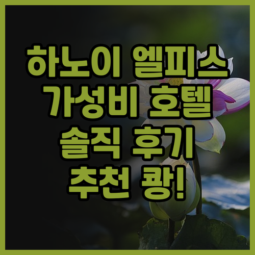 하노이 엘피스 호텔, 가성비 갑! 후