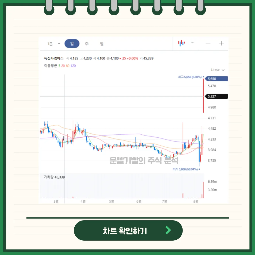 녹십자엠에스 차트분석