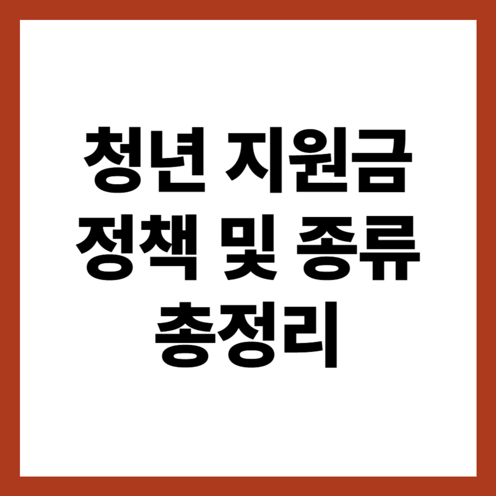 청년 지원금 정책 및 종류 총정리