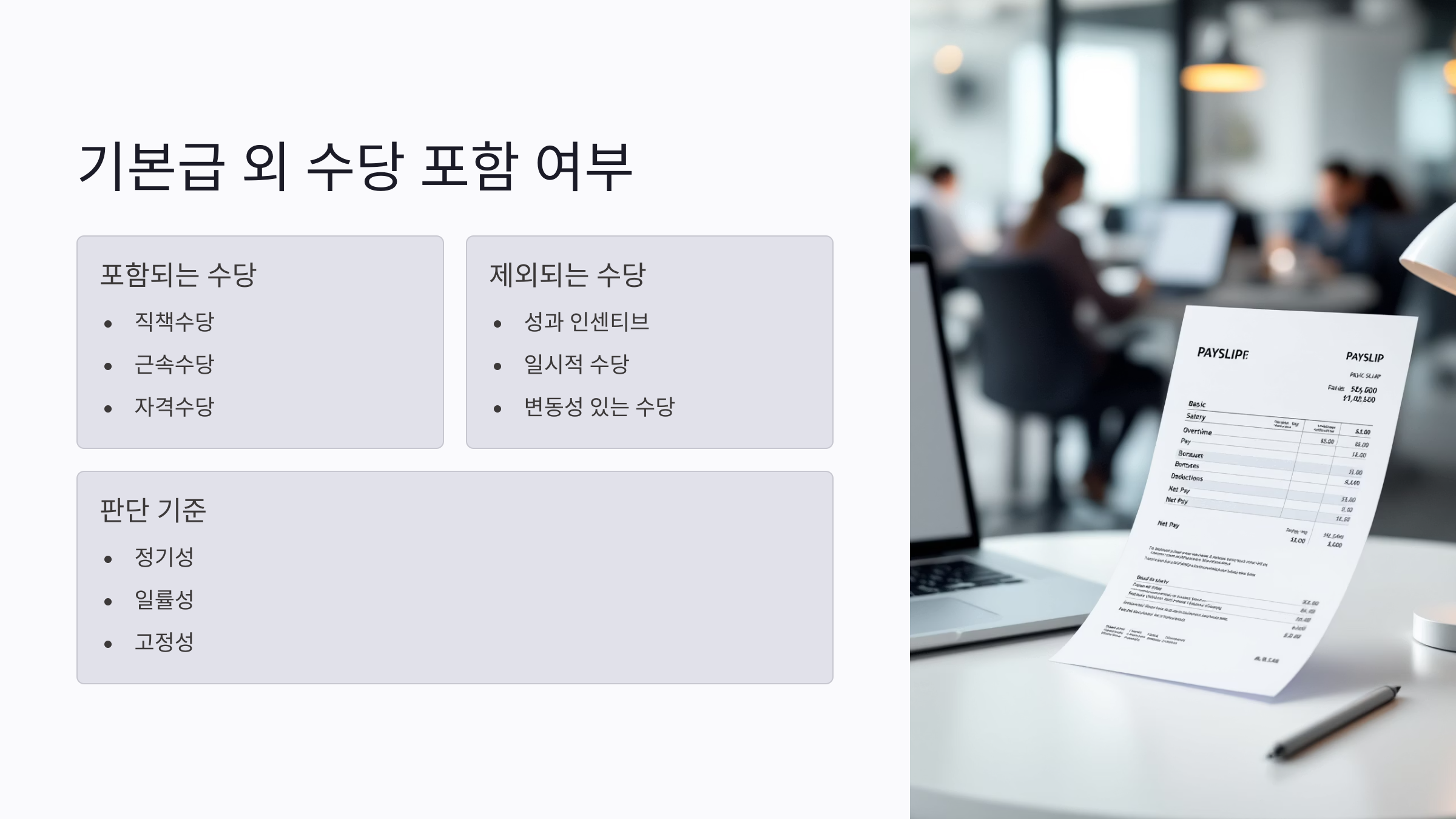 기본급 외 수당 포함 여부와 통상임금