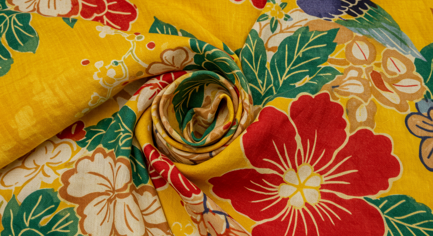 화려한 색상의 류큐 전통 의상 '빙가타'