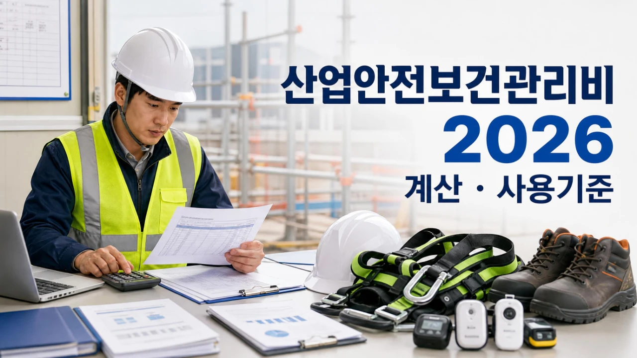 2026년 산업안전보건관리비 계산과 사용가능 항목을 확인하는 건설현장 안전관리 이미지