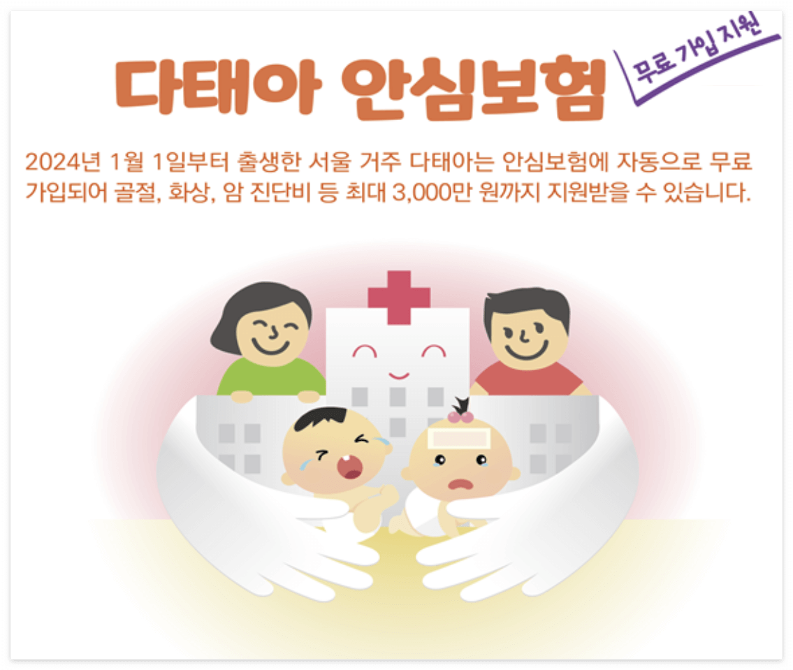 다태아 자녀안심보험 무료가입 지원
