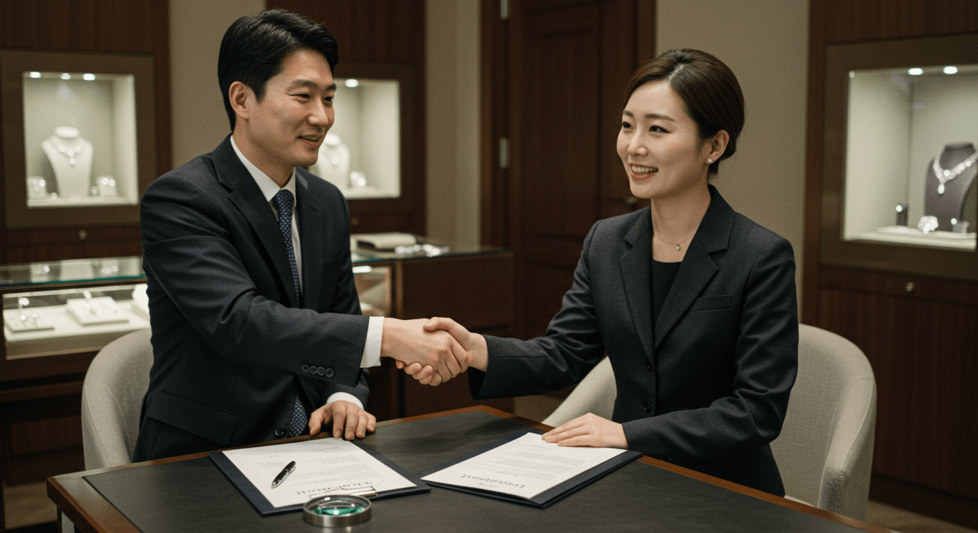 다이아 거래 성사 순간을 표현한 장면 3