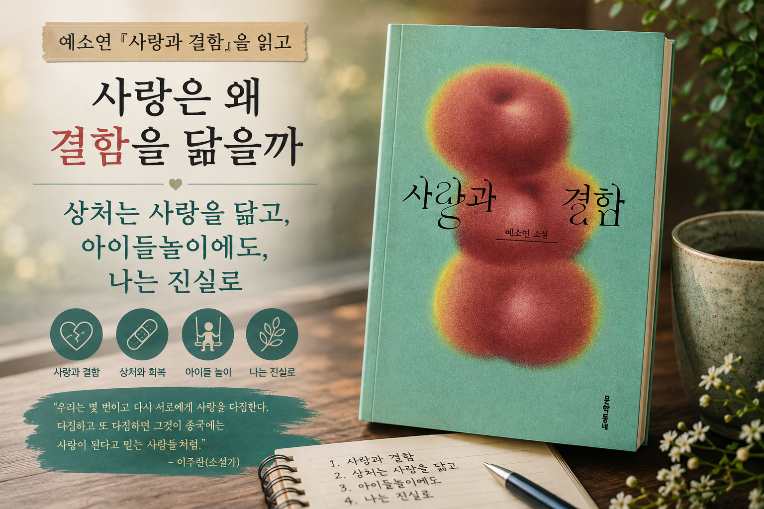 예소연 『사랑과 결함』을 읽고 사랑은 왜 결함을 닮고 상처는 사랑을 닮는지 탐구한 문학 리뷰 썸네일