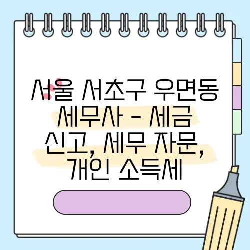 서울 서초구 우면동 세무사 - 세금 신고, 세무 자문, 개인 소득세