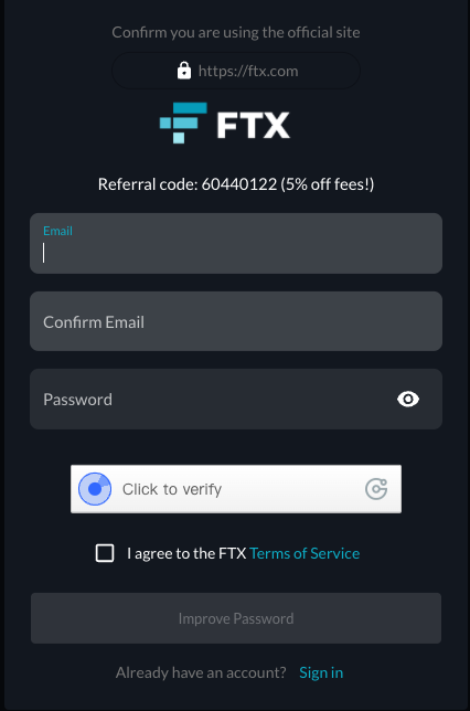 FTX 회원가입