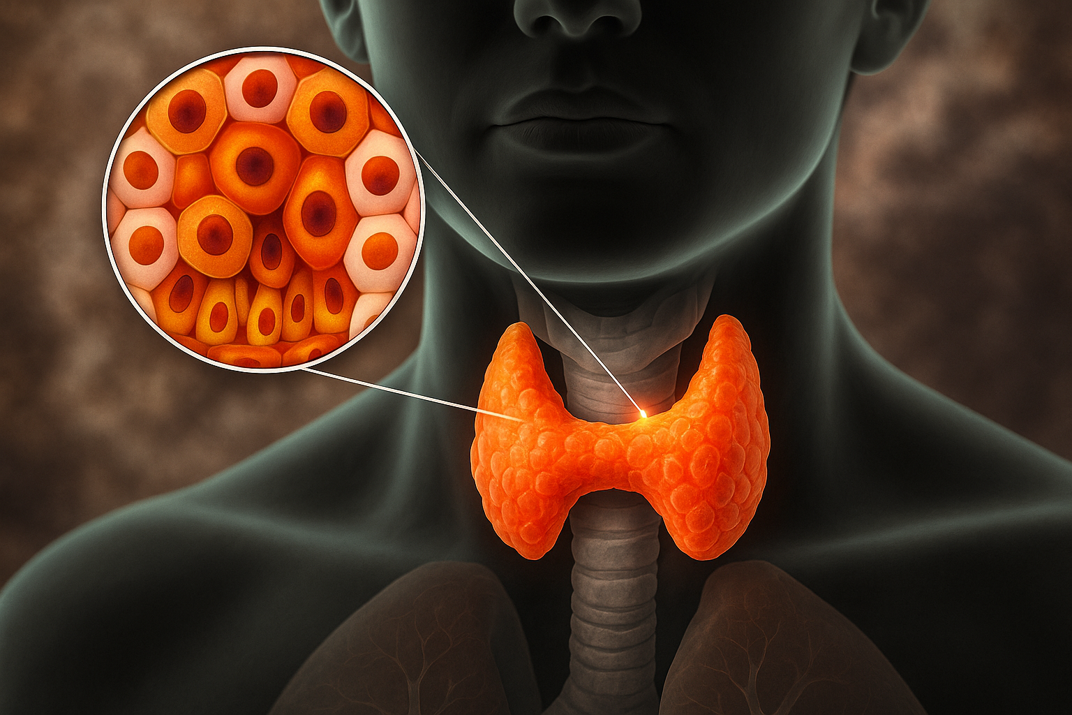 사람의 갑상선 이미지