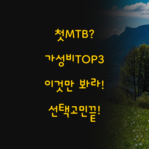 초보자를 위한 가성비 MTB 세 가지..