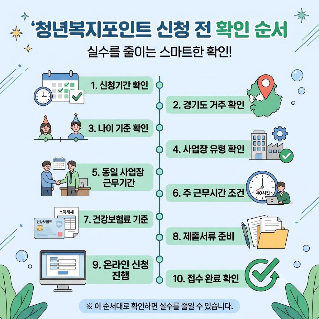 청년복지포인트 신청 전 확인 순서