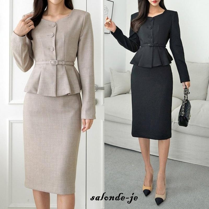 여자세미정장 치마 정장 스커트 투피스 셋업 수트 여성정장 세트