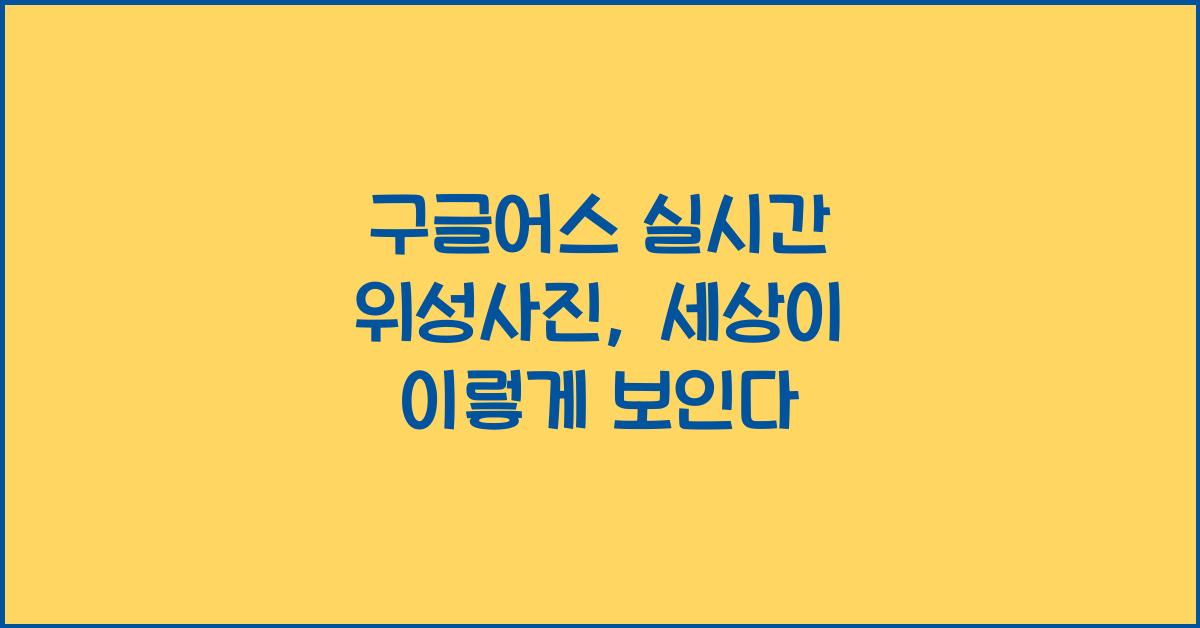 구글어스 실시간 위성사진
