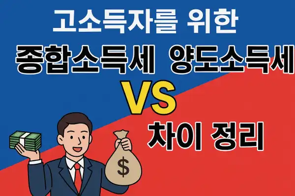 고소득자를 위한 종합소득세 vs 양도소득세 차이 정리