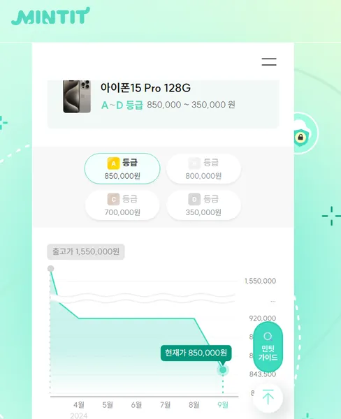 민팃 시세조회 중고폰 ATM 위치