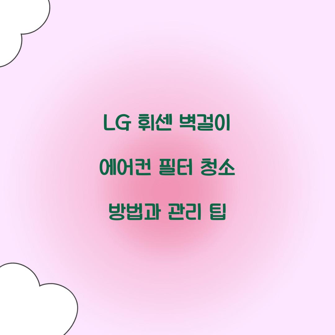 lg 휘센 벽걸이 에어컨 필터 청소