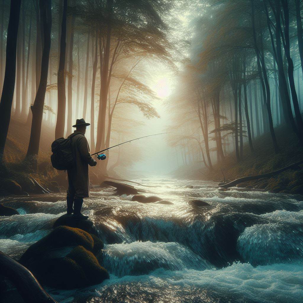 낚시하고있는 남자