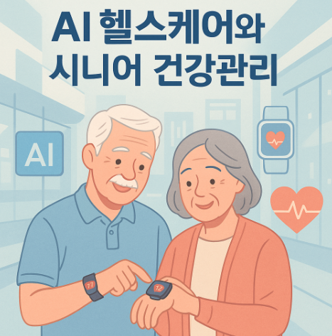 ai헬스케어 시대에 워치를 착용하고 있는 시니어들