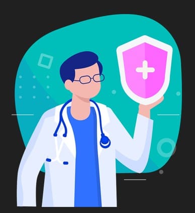 병원마크를가리키는의사