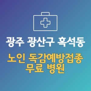 광주 광산구 흑석동 노인 독감예방접종 무료 병원 (인플루엔자 무료 접종 대상 날짜)