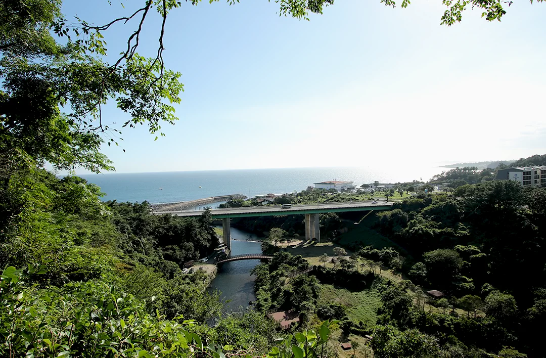 베릿내 오름을 지나 해안 방향으로 바라보는 전경 사진.
