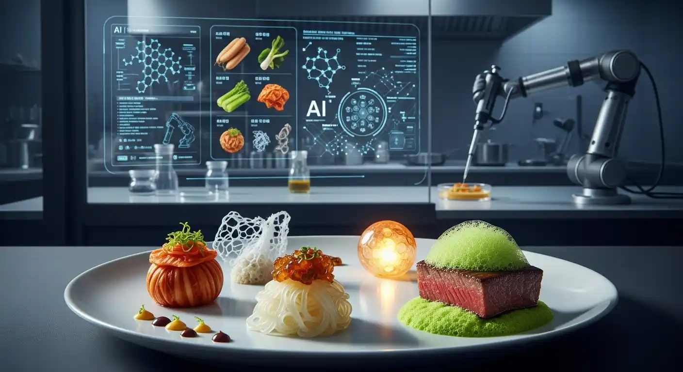<img src="generative_ai_creating_future_fusion_cuisine.webp" alt="생성형 AI가 분자 요리학을 활용해 기존 레시피를 재조합하고 새로운 식감과 맛을 창조하는 미래 퓨전 요리를 표현한 이미지 입니다">