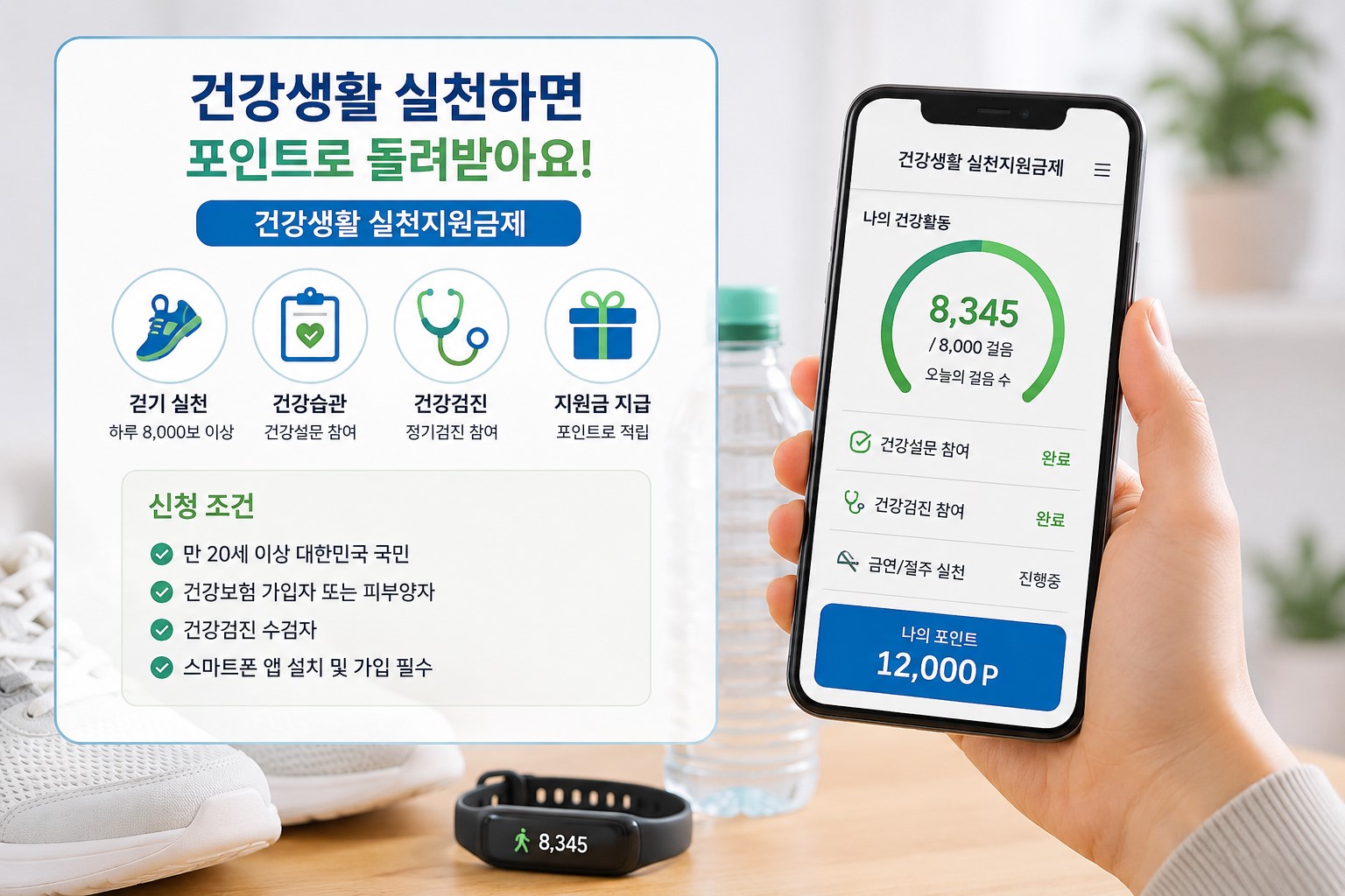 건강습관으로 쌓는 포인트 혜택 이미지