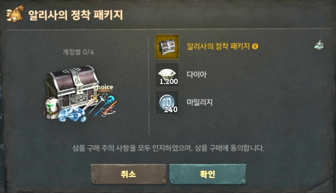 알리사의 정착 패키지