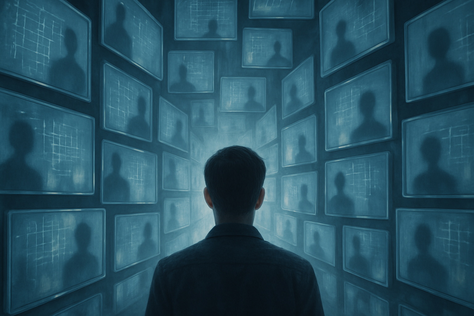 정보의 창고 안의 사람 일러스트