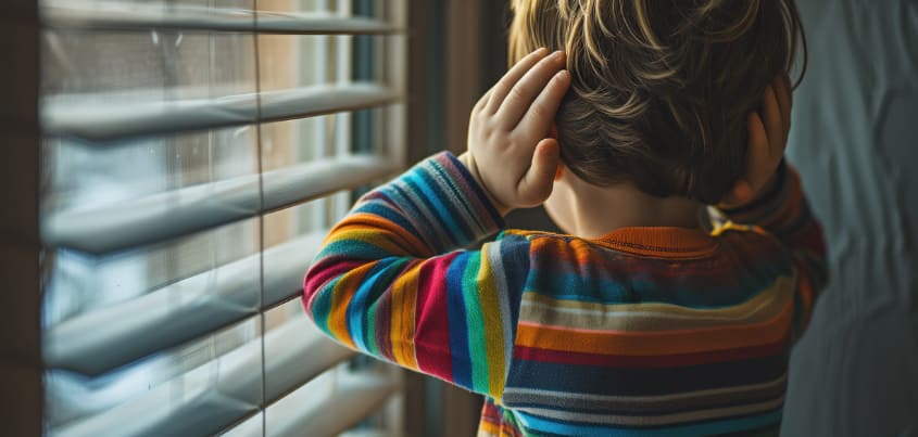 양 손바닥으로 귀를 막고 있다