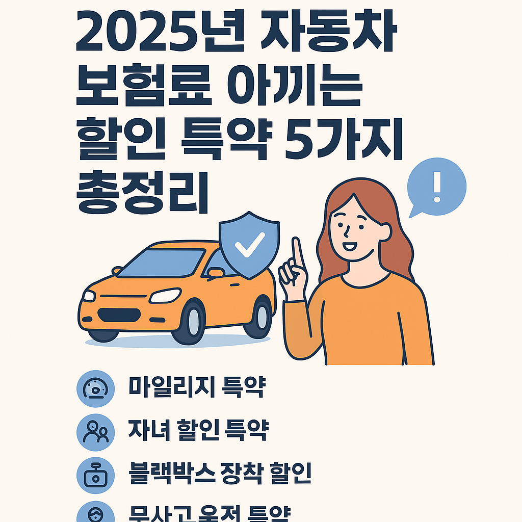 자동차 보험 아끼는 할인툭약 5가지