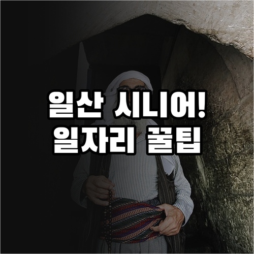 고양시 일산 노인 일자리 구하는 법과..