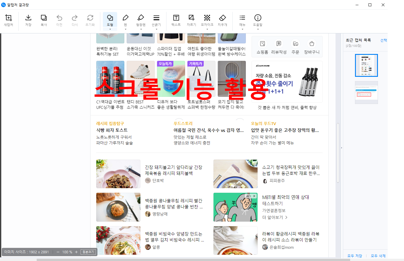 알캡쳐 사용하는 방법