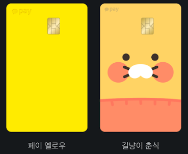 카카오페이 머니카드 디자인