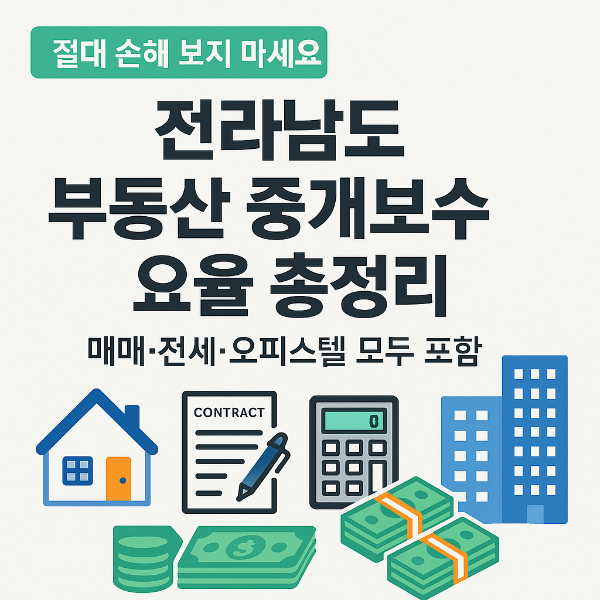 전라남도 부동산 중개보수 요율표 썸네일 이미지입니다.